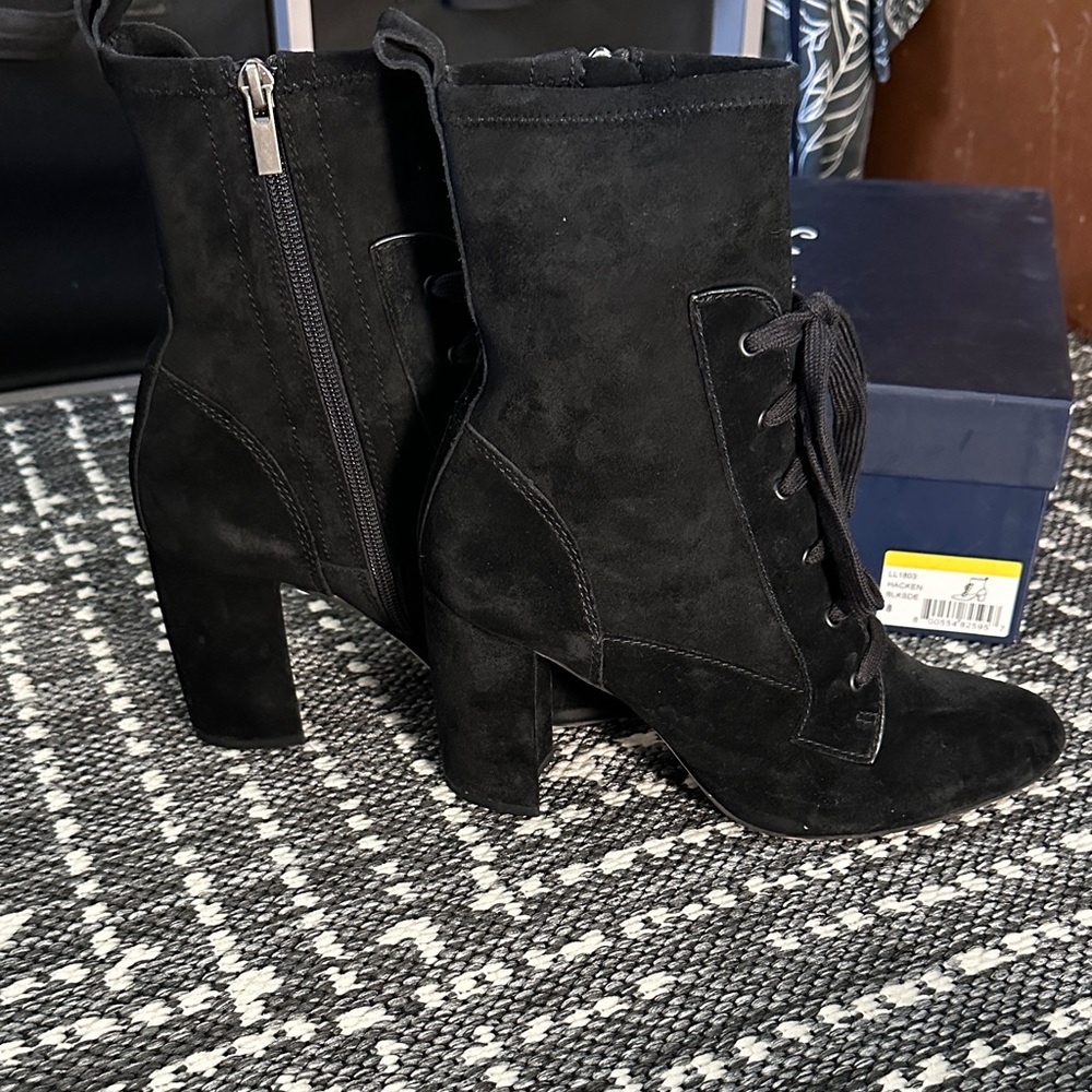 Splendid Black Lace Up Suede Boots